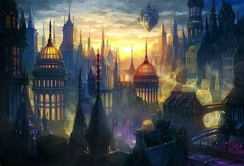 Magical town in the shadows